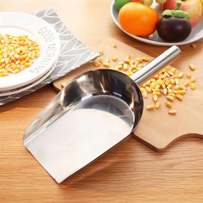 2Piece Stainless Steel Food Scoop Set For Flour Candy And Dry Goods 2