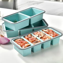 portionpro silicone freezer tray with lid for meal prep & soup cubes