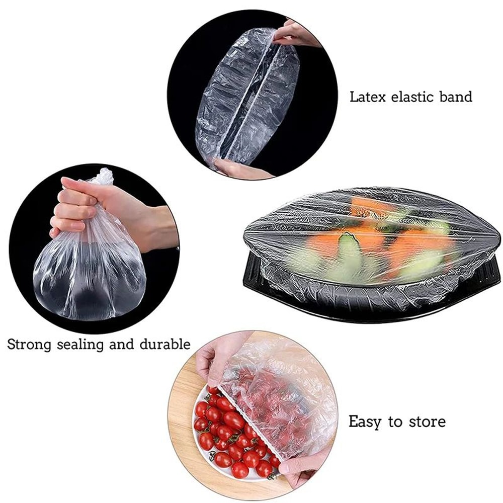 FreshSeal Elastic Food Covers Reusable Disposable Bowl Storage Lids 4