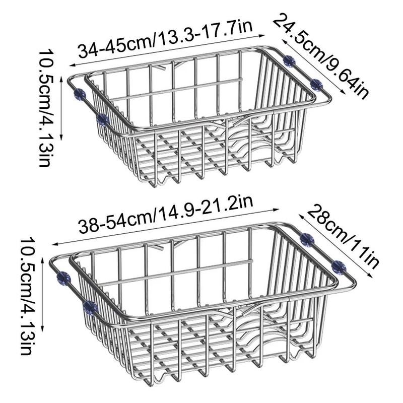Extendable Stainless Steel Telescopic Sink Drain Rack Organizer 4