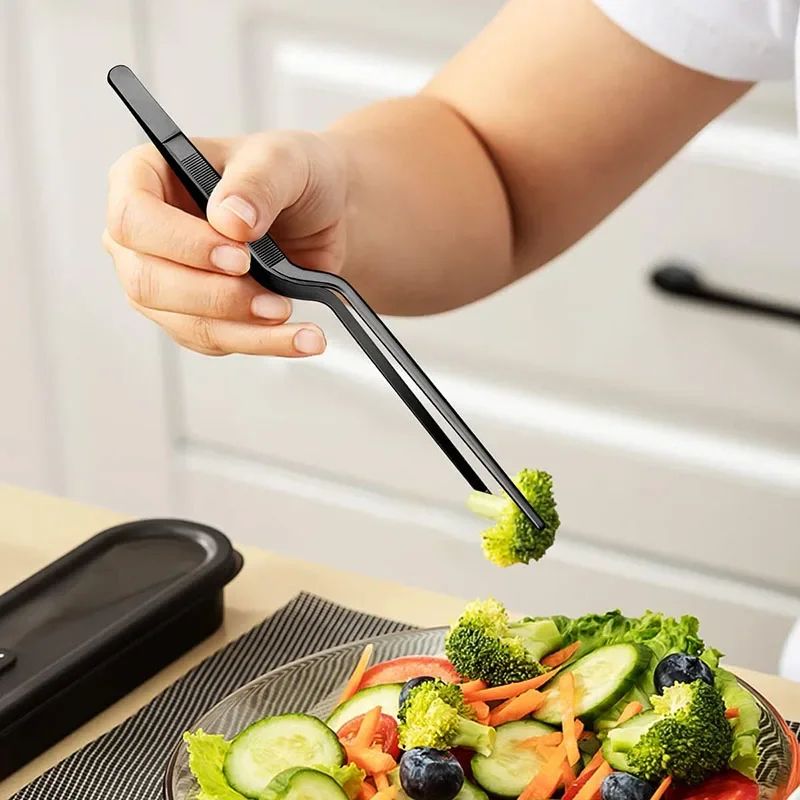 PrecisionGrip Cooking Tweezers Set 3Piece Stainless Steel Chef Tweezers For BBQ Plating Food Styl 2