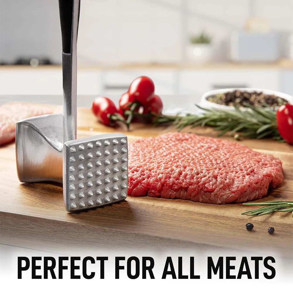 DualSided Meat Tenderizer Mallet With Comfort Grip Handle HeavyDuty Zinc Alloy Meat Hammer Pounder 4