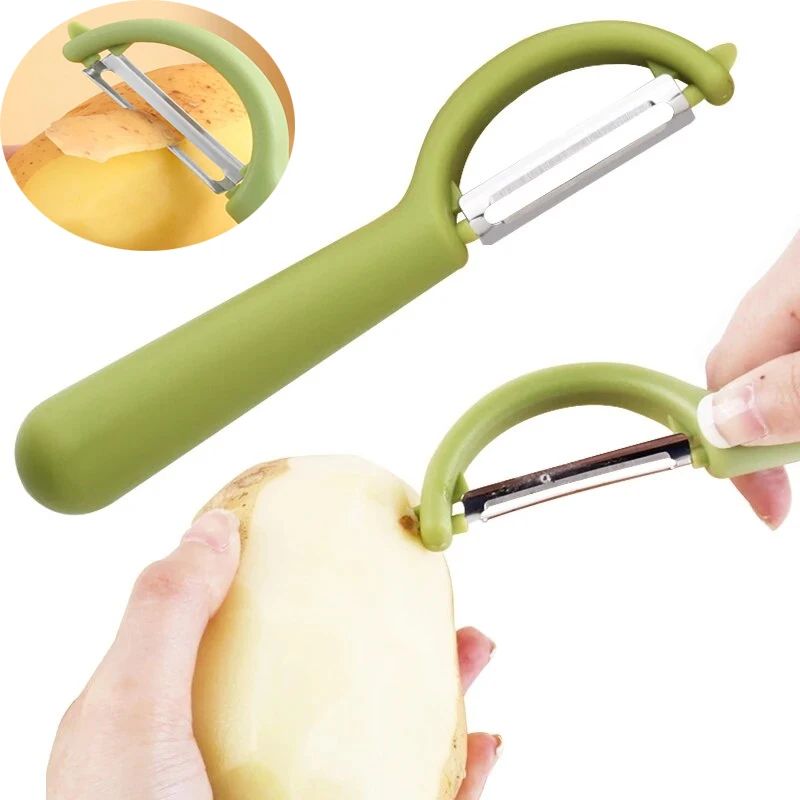 2in1 Stainless Steel Vegetable Potato Peeler With Dual Blade Design 0
