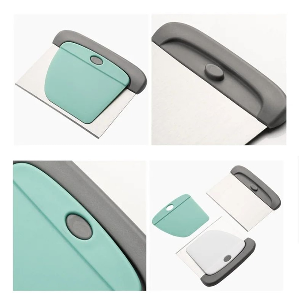2in1 Stainless Steel Dough Scraper Pastry Scraper Set For Effortless Baking 2