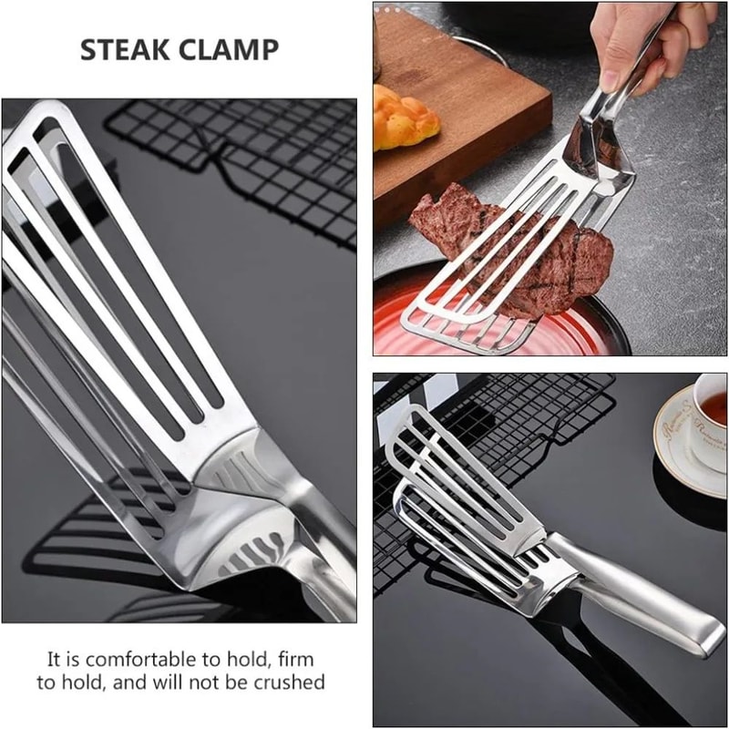Premium Stainless Steel Kitchen Tongs Heat Resistant Grill MultiPurpose Cooking Tool 2