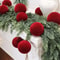 Luxury Velvet Christmas Ball Ornaments Red White Flocked Tree Decorations Set 4