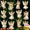 Vintage Angel Christmas Ornaments Wooden Hanging Decor Set 12pcs 0