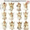 Vintage Angel Christmas Ornaments Wooden Hanging Decor Set 12pcs 1