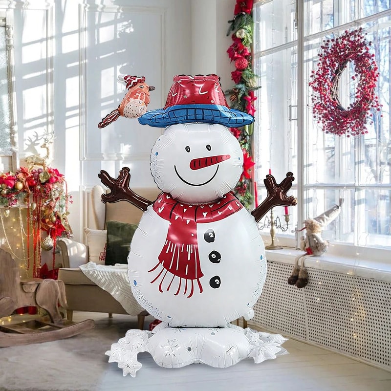 Standing Christmas Snowman Balloon Foil Snowman Balloon For Christmas Party Decorations 2