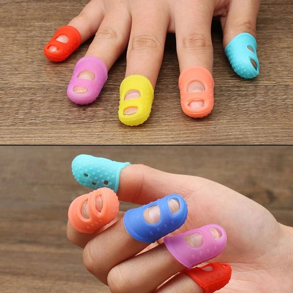 Breathable Silicone Finger Protectors For Sewing And DIY Crafts 5Pack 0