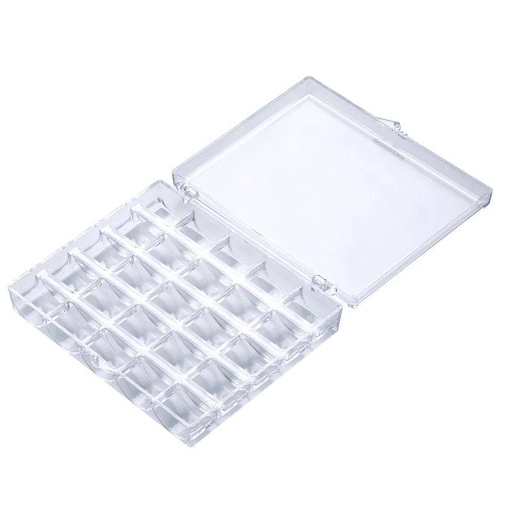 25Slot Bobbin Organizer Box Clear Sewing Machine Bobbin Case 1