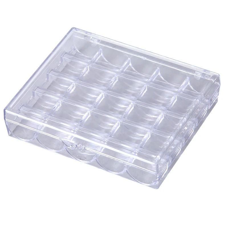25Slot Bobbin Organizer Box Clear Sewing Machine Bobbin Case 3