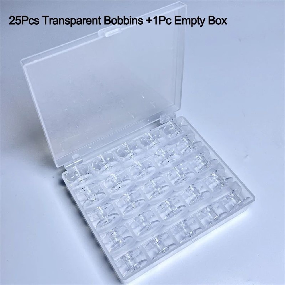 25Slot Bobbin Organizer Box Clear Sewing Machine Bobbin Case 6