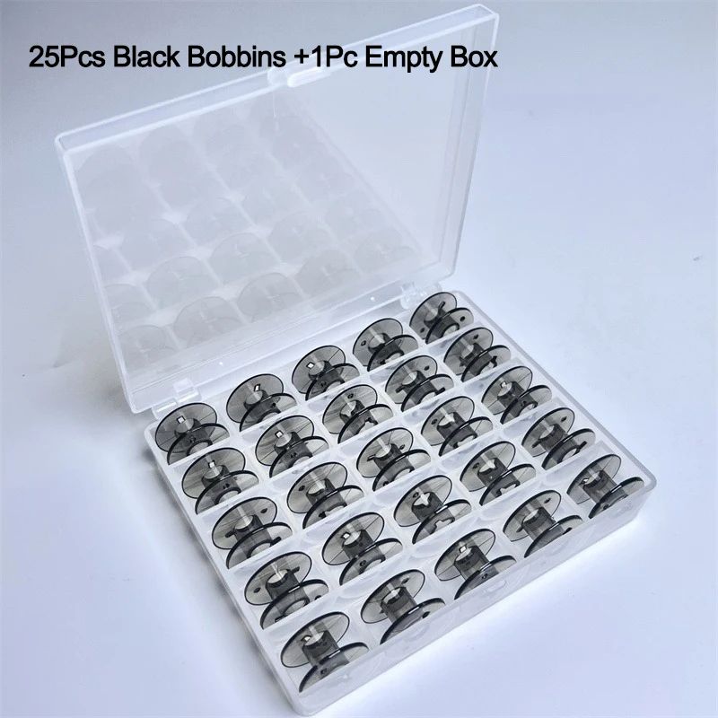 25Slot Bobbin Organizer Box Clear Sewing Machine Bobbin Case 8