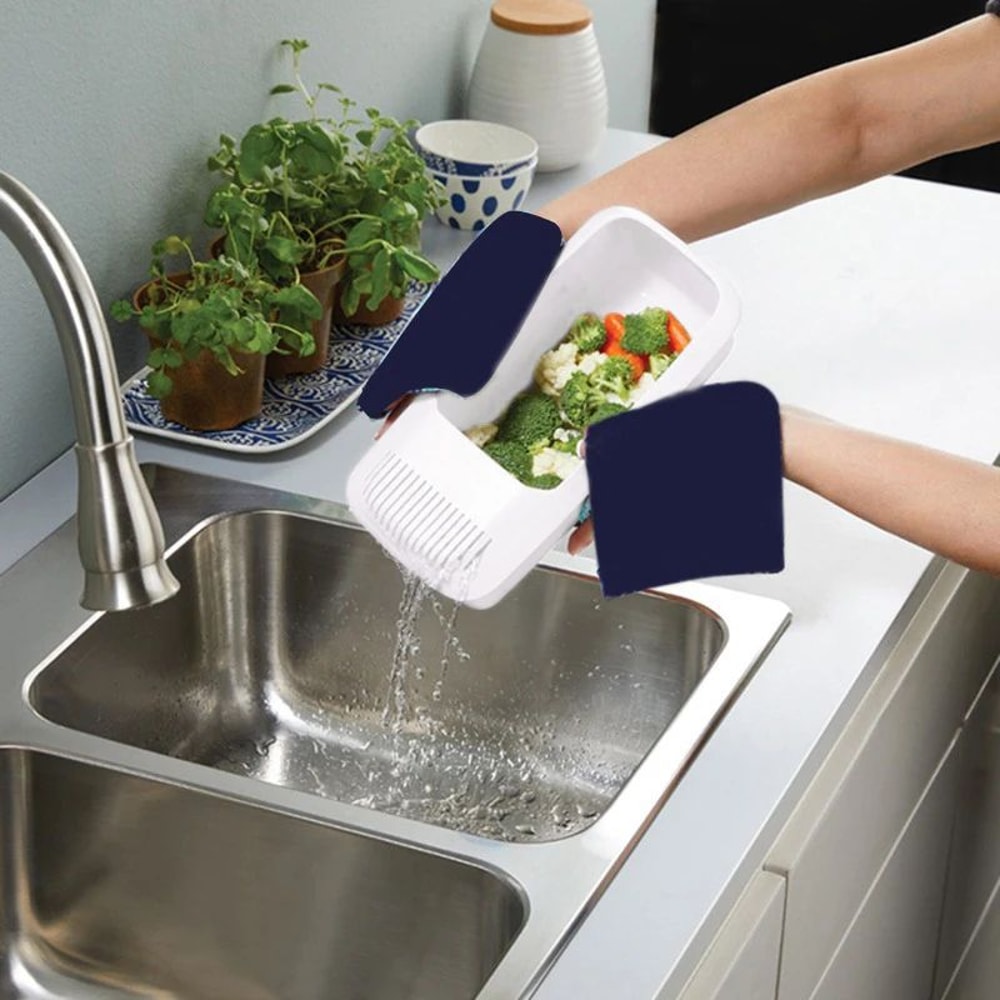 QuickCook Microwave Pasta Cooker With Strainer Steamer Bowl 3