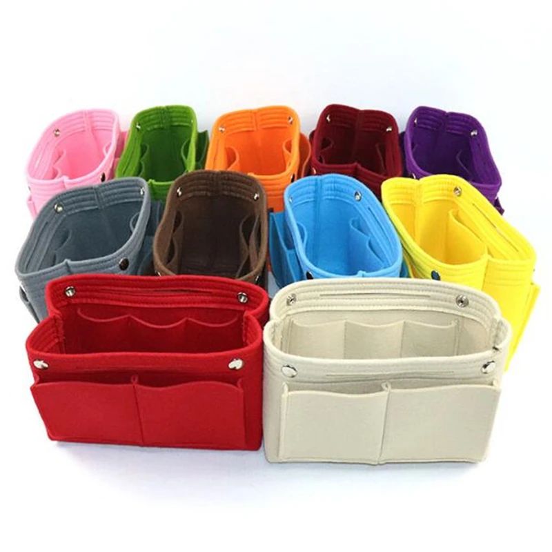 MultiCompartment Makeup Bag Organizer Portable Travel Cosmetic Bag Purse Insert Organizer 2