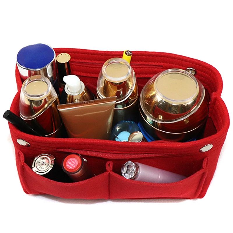 MultiCompartment Makeup Bag Organizer Portable Travel Cosmetic Bag Purse Insert Organizer 3