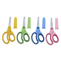kids safety scissors with protective cover – child safe & left-handed friendly cutting tool