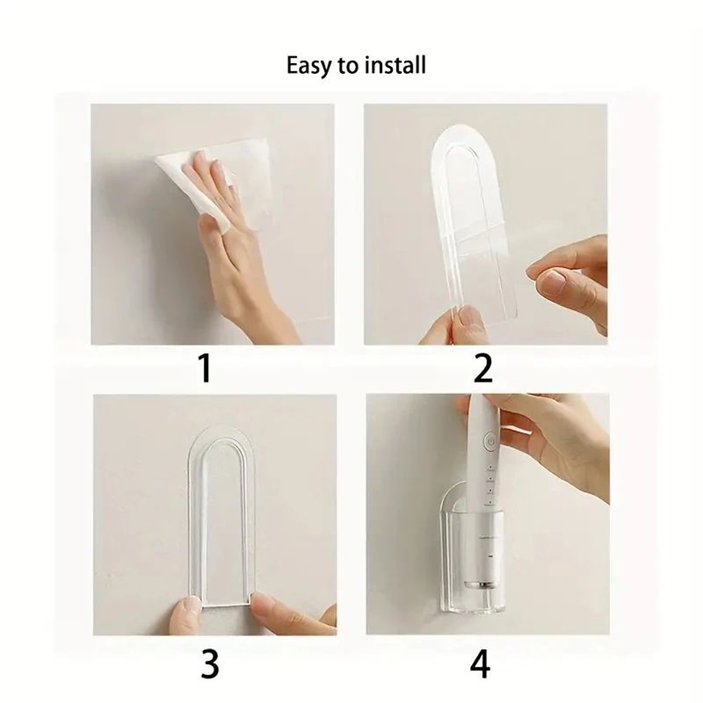 Wall Mounted Toothbrush Holder Space Saving Electric Toothbrush Organizer 4