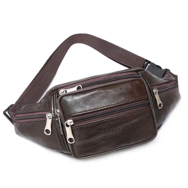 UrbanFlex Mens Leather Waist Bag PU Leather Fanny Pack Belt Bag For Travel 3