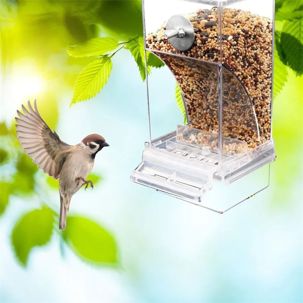 CleanSeed Acrylic No Mess Bird Feeder For Parakeets And Small Birds 2