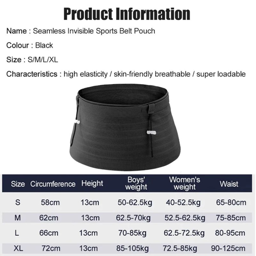 Invisible Running Belt For Men Women Elastic Phone Waist Bag For Gym Travel Marathon Training 4