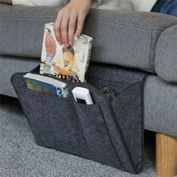 smart felt bedside storage organizer caddy with multi-pocket sofa & bedside holder