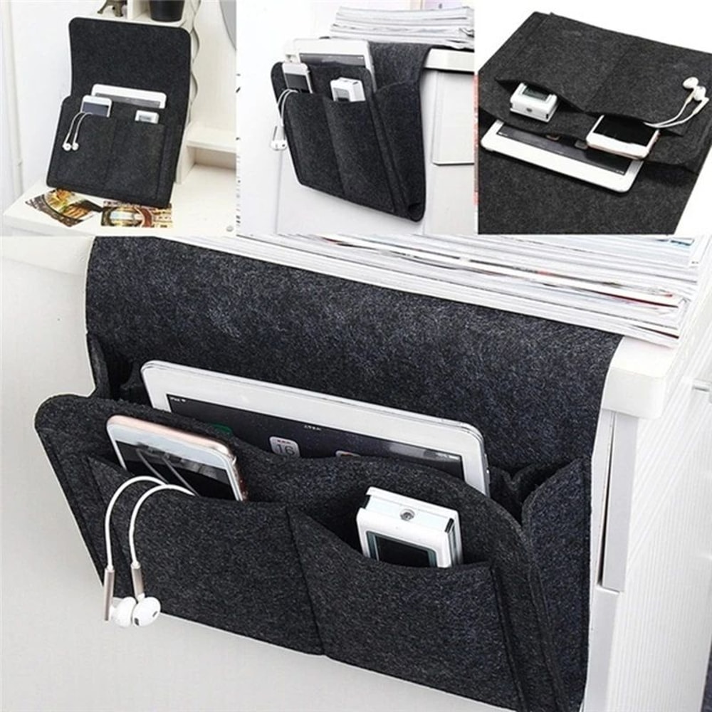 Smart Felt Bedside Storage Organizer Caddy With MultiPocket Sofa Bedside Holder 2