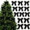 Red Velvet Christmas Tree Bows Set Mini Gold Accent Holiday Decor For Trees Wreaths And Gifts 1