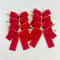 Red Velvet Christmas Tree Bows Set Mini Gold Accent Holiday Decor For Trees Wreaths And Gifts 2