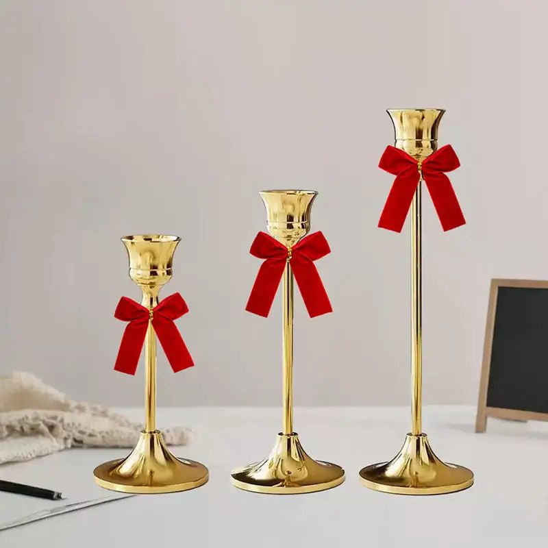 Red Velvet Christmas Tree Bows Set Mini Gold Accent Holiday Decor For Trees Wreaths And Gifts 4