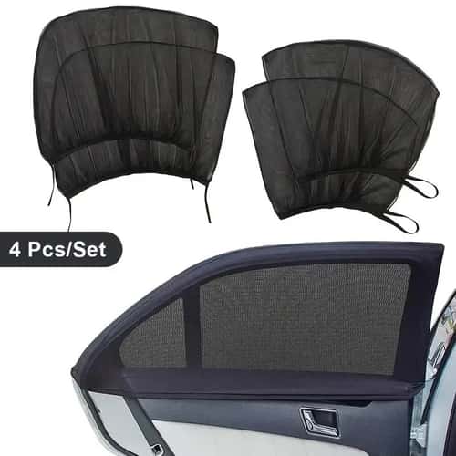 Breathable Car Window Mosquito Net Sun Shade Set for Front and Rear Windows