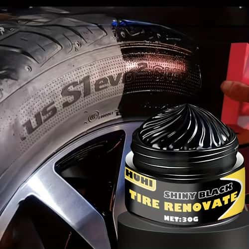 Black Tire Restorer & Tire Shine Wax for Cars, Bikes and Motorcycles