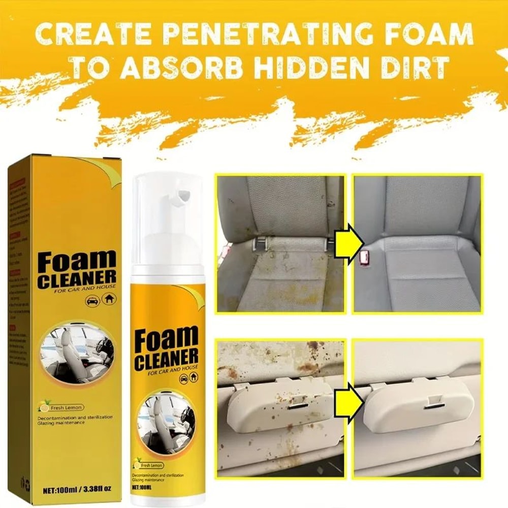 DeepClean Pro Car Interior Foam Cleaner Kit MultiSurface Car Interior Cleaner For Upholstery Dashb 3