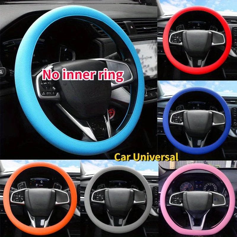 Universal Fit Silicone Steering Wheel Cover Soft Grip Elastic Car Interior Upgrade 2