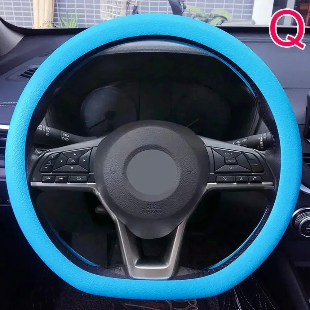 Universal Fit Silicone Steering Wheel Cover Soft Grip Elastic Car Interior Upgrade 21