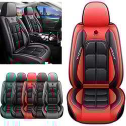 premium leather car seat cover for front seat - universal waterproof driver & passenger cushion