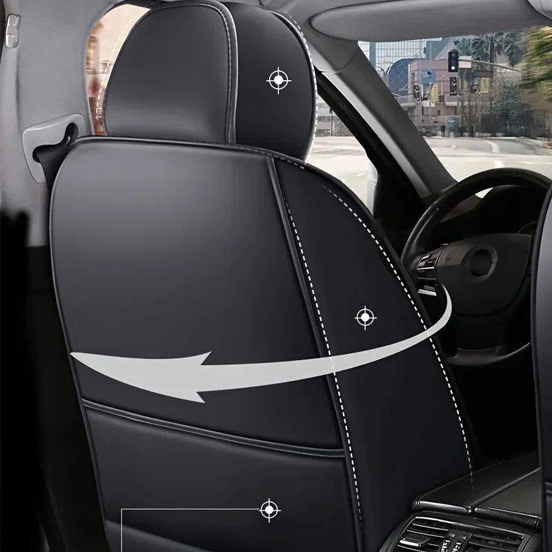 Premium Leather Car Seat Cover For Front Seat Universal Waterproof Driver Passenger Cushion 5