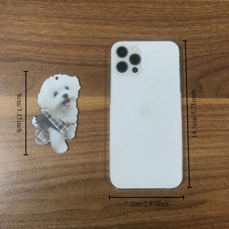 Cute Puppy Car Charm Acrylic Pendant Kawaii Dog Rearview Mirror Accessory Bag Keychain 2