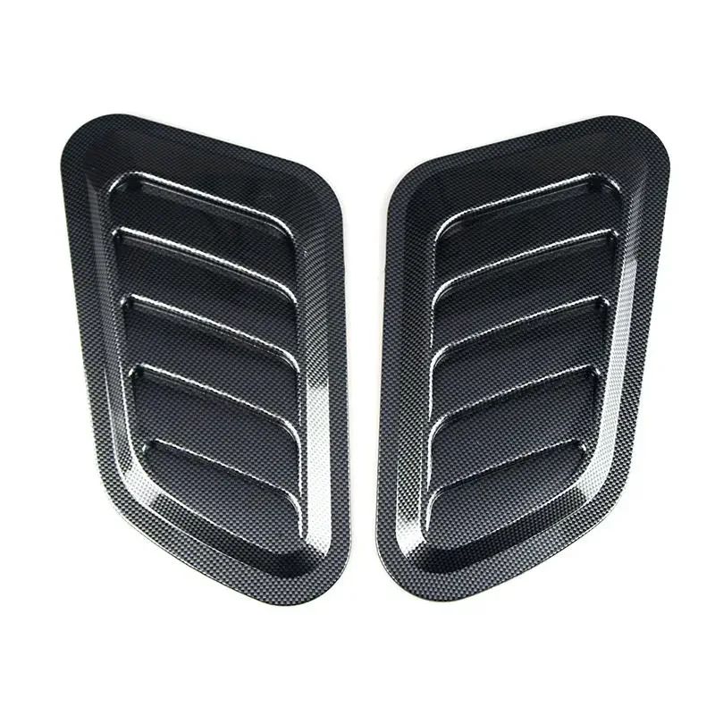Carbon Fiber Car Decorative Air Vent Trim Universal Car Hood Vent Sticker Set 2PCS 4