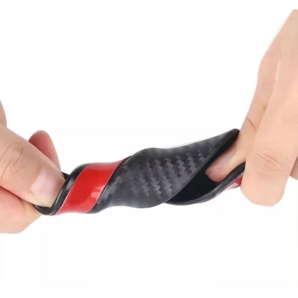 Carbon Fiber Look Universal Car Spoiler Kit 6PCS Bumper Side Skirt Trim 2