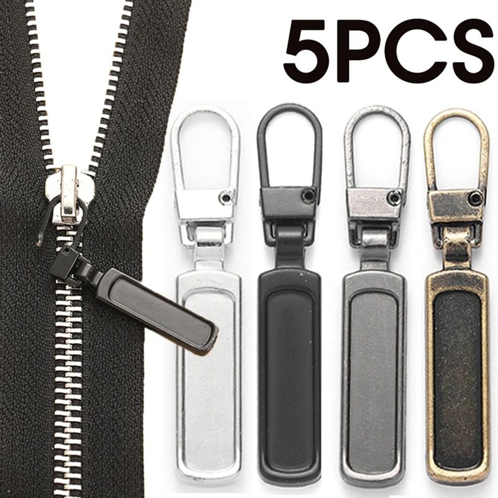 5Piece Detachable Zipper Pull Set Universal Replacement Zipper Head For Bags Luggage 0
