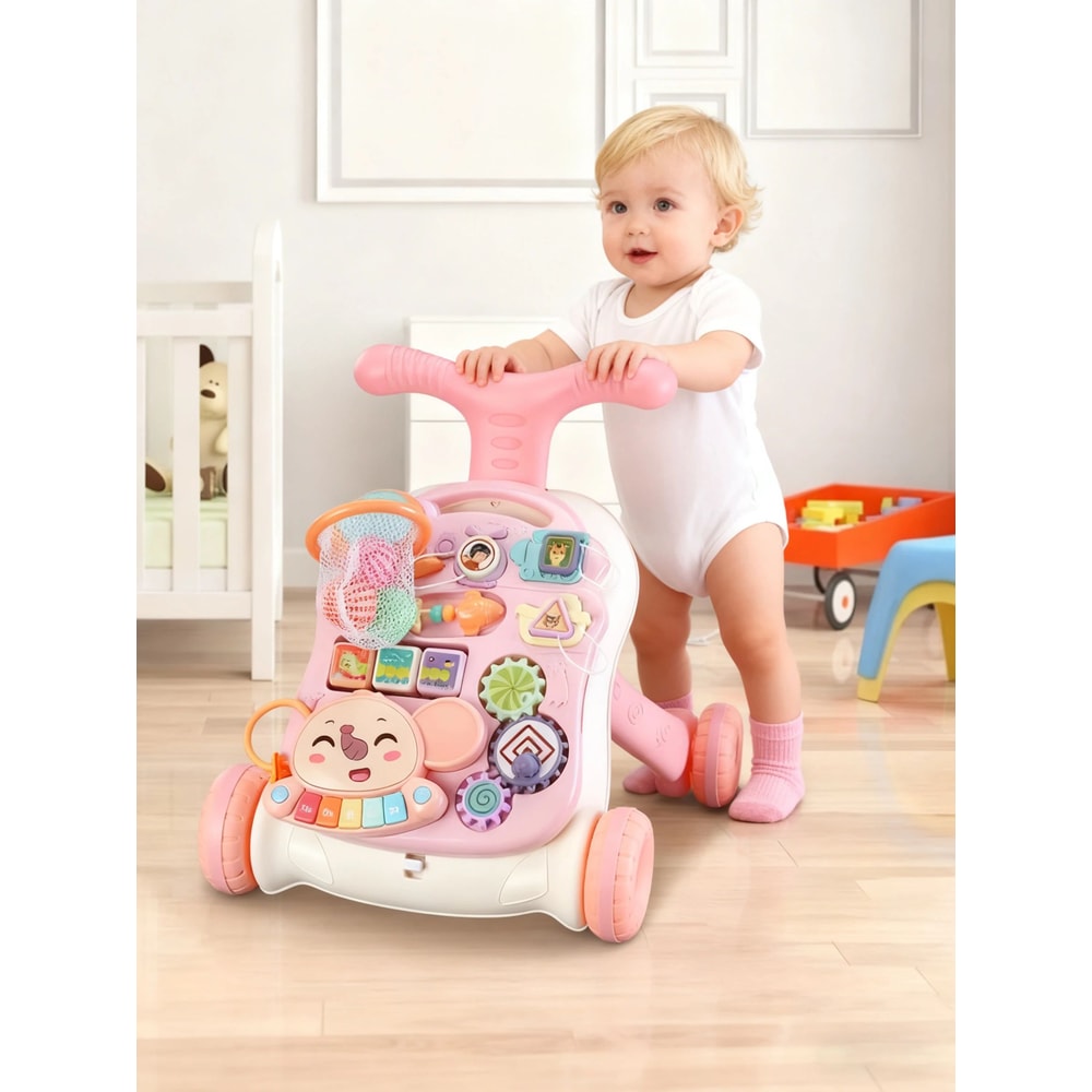 2in1 Baby Walker Sit To Stand Learning Walker With Music Activity Tray 1