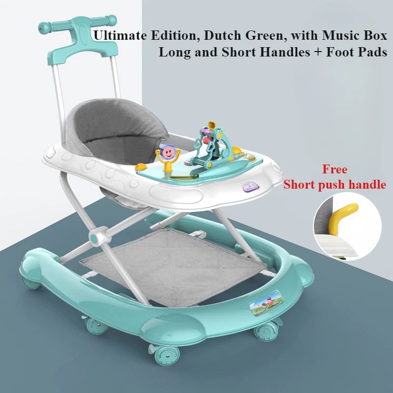 2in1 Interactive Baby Walker With Music Push Handle Feeding Tray 8