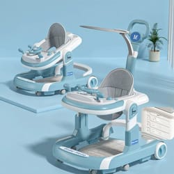 2-in-1 foldable baby walker with feeding tray & music activity center