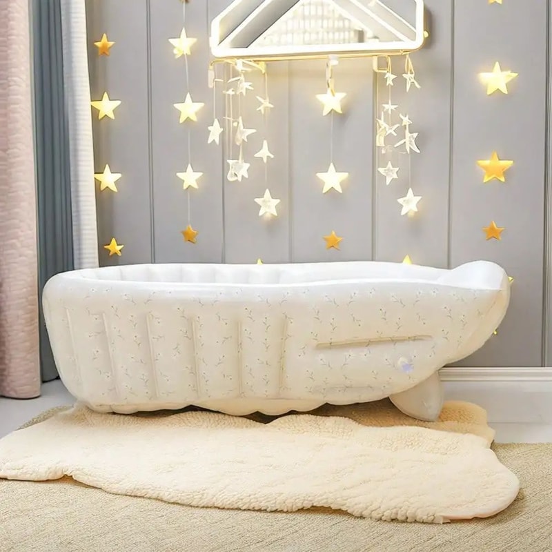 Inflatable Baby Bathtub Portable Toddler Bath Tub With NonSlip Base 11
