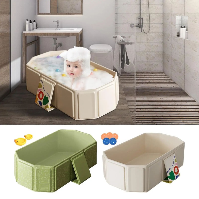Foldable Baby Bathtub Portable Inflatable Large Baby Bath Tub For Safe Comfortable Bath Time 2