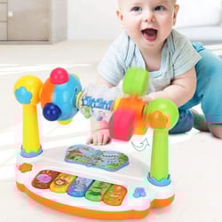 rotating light-up baby piano toy – interactive musical learning keyboard for toddlers