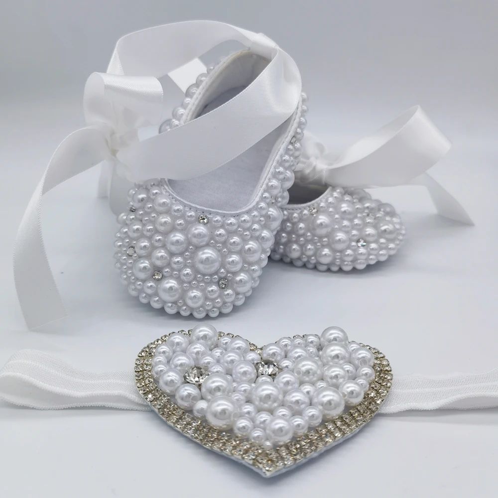 Elegant Pearl Christening Baby Shoes For Newborns 03 Months 11