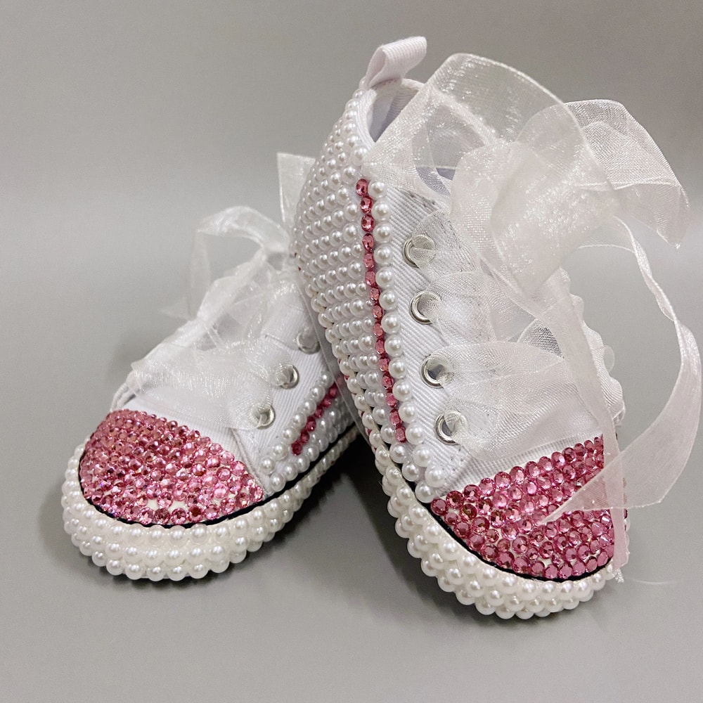 Elegant Pearl Christening Baby Shoes For Newborns 03 Months 12